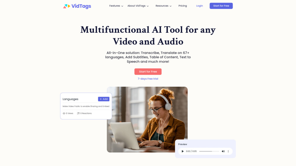 Vidtags Com website screenshot