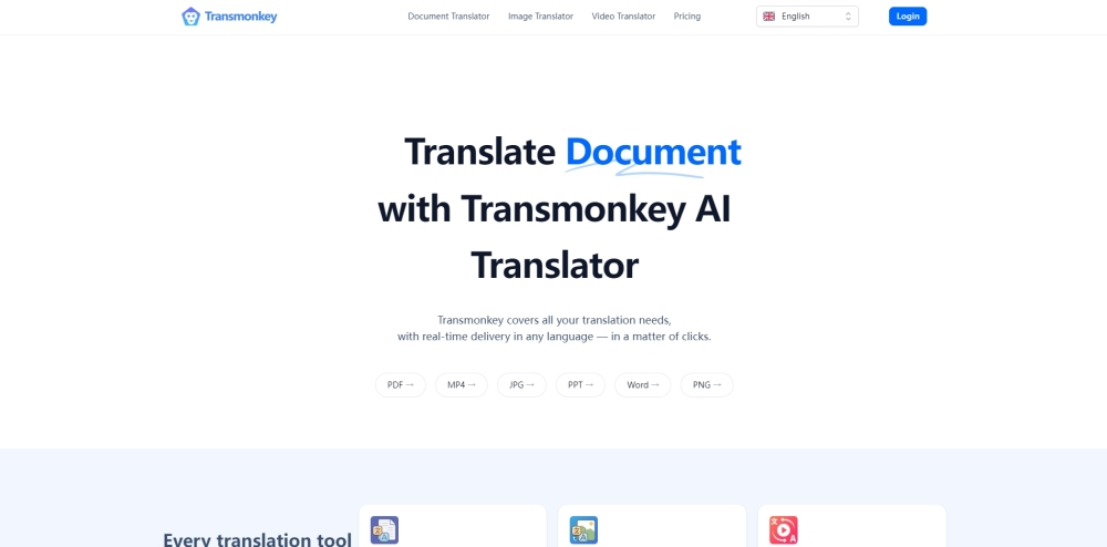 Transmonkey website screenshot