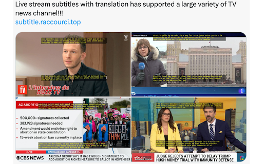 Live Subtitle With Translation Free Usage Weekly website screenshot
