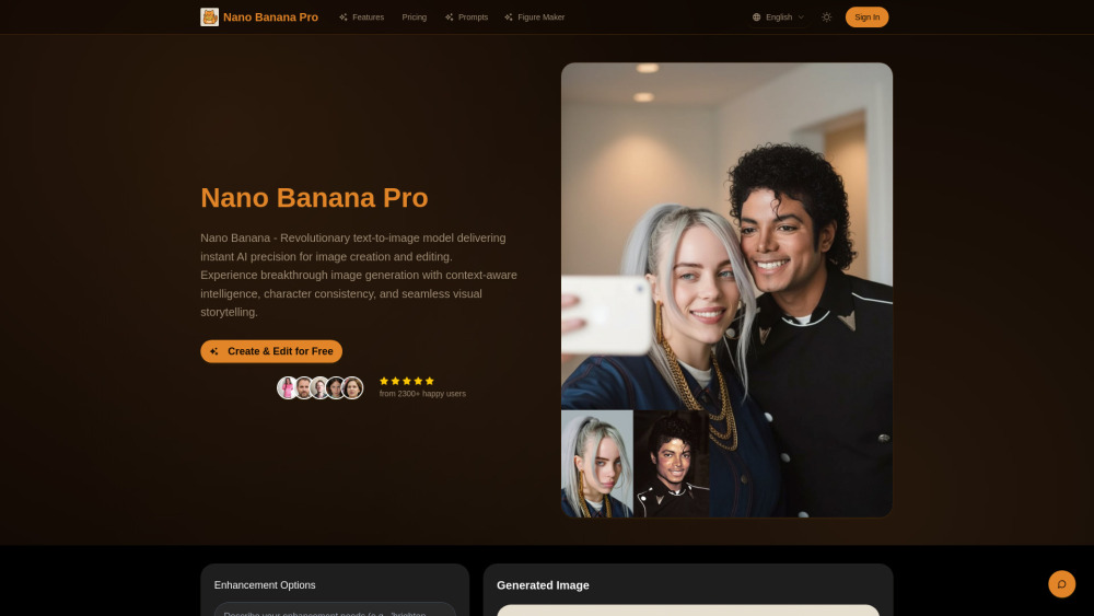 Nano Banana Revolutionary Ai Image Model Free Nano Banana Pro website screenshot