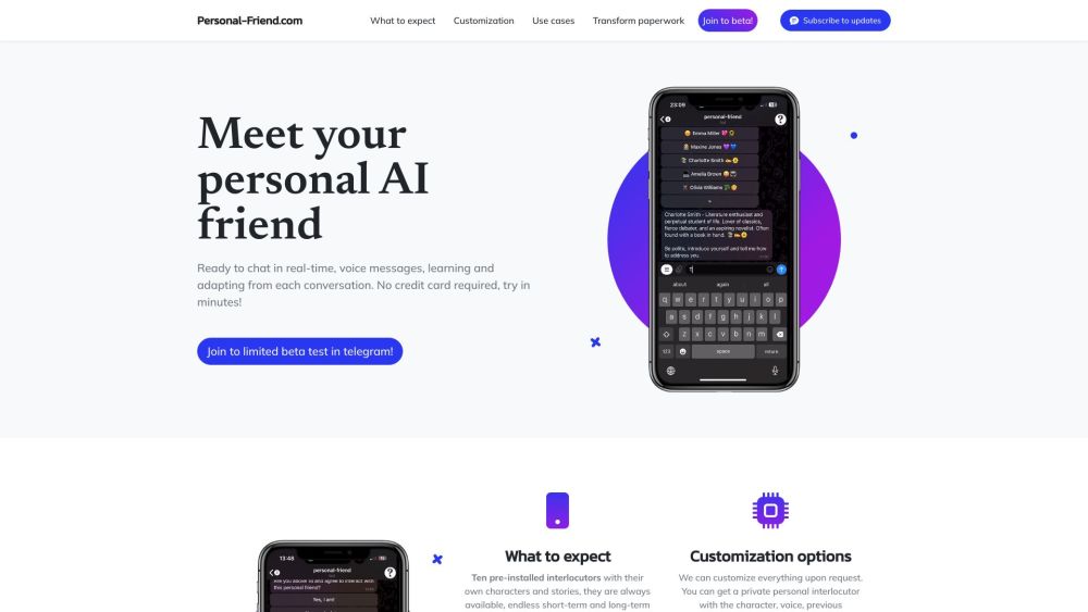 Personal-Friend website screenshot