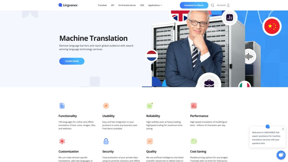 Lingvanex website screenshot