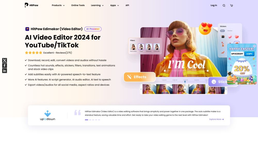 Hitpaw Edimakor website screenshot