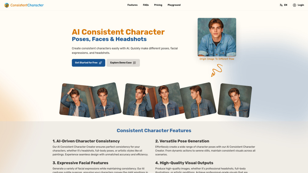 Consistent Character website screenshot
