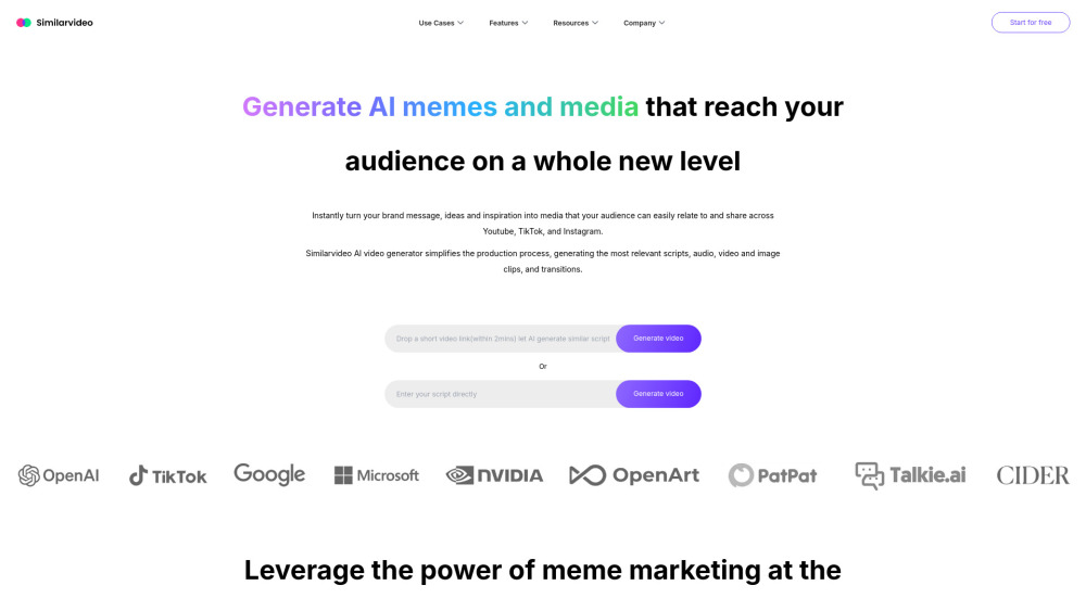 Similarvideo website screenshot