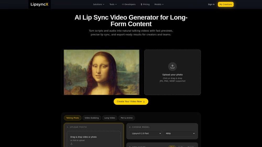 Lipsyncx website screenshot