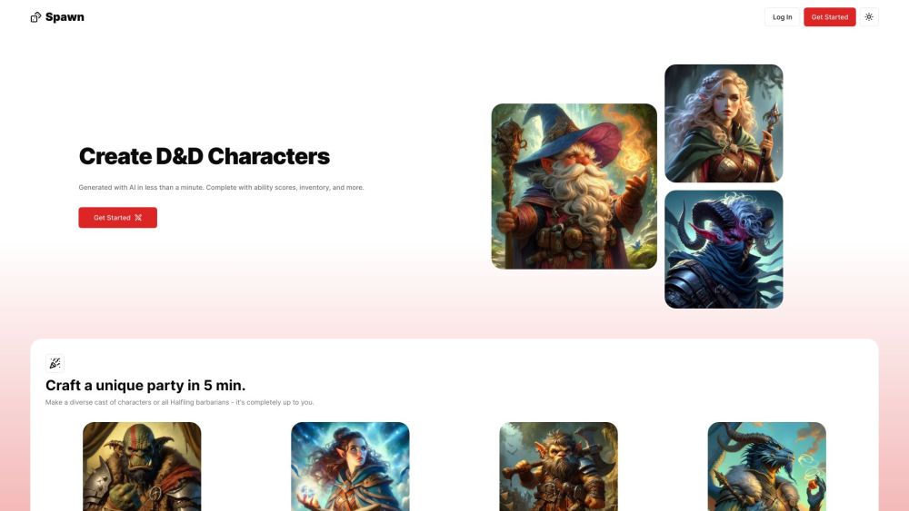 Spawn website screenshot