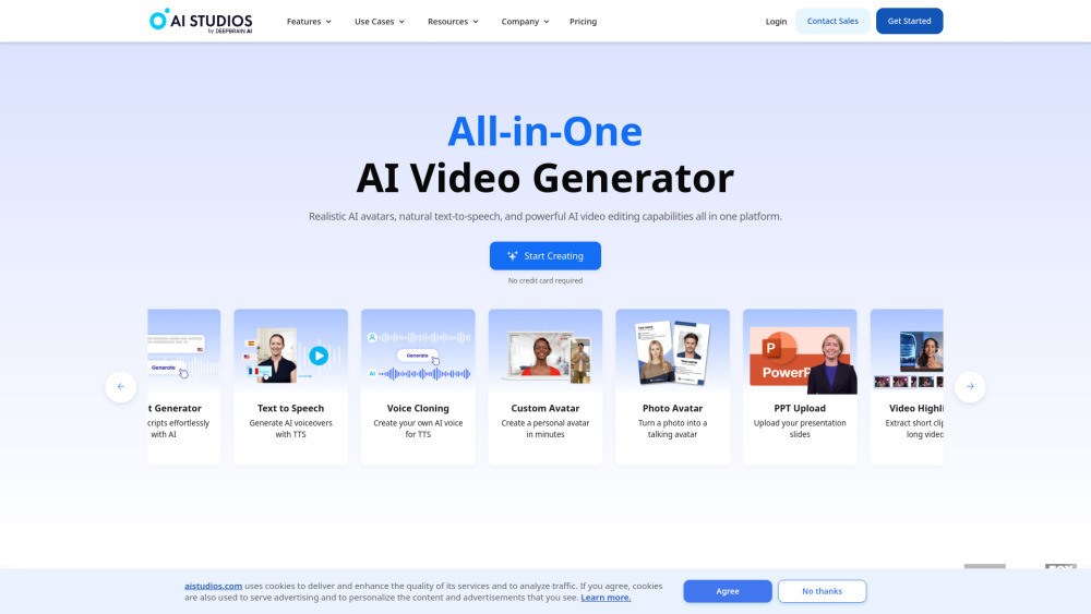 A website screenshot
