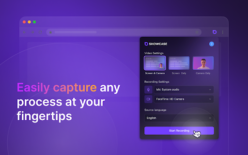 Showcase Screen Recorder Video Translator website screenshot
