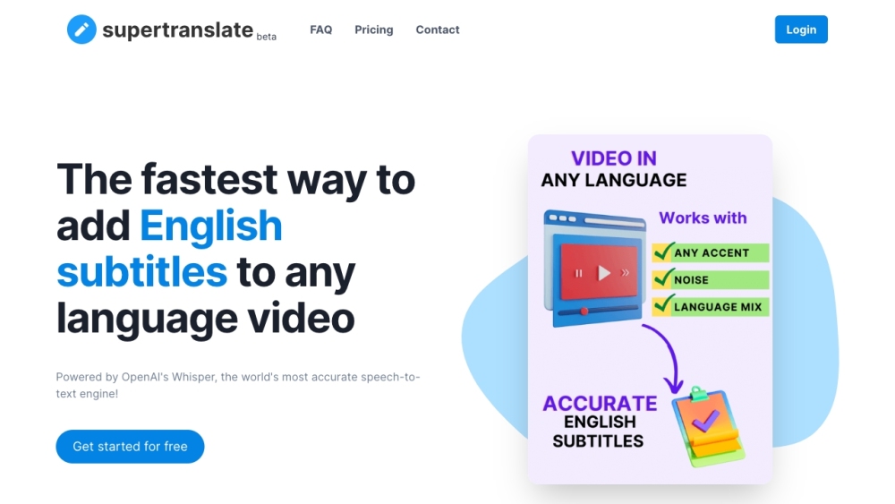 Supertranslate website screenshot
