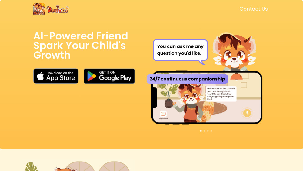 Redpal Ai Learning Buddy website screenshot