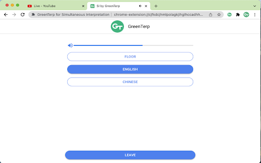 Greenterp For Simultaneous Interpretation website screenshot