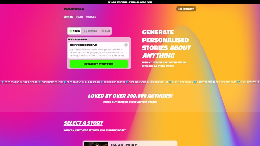 Dreampress Ai website screenshot