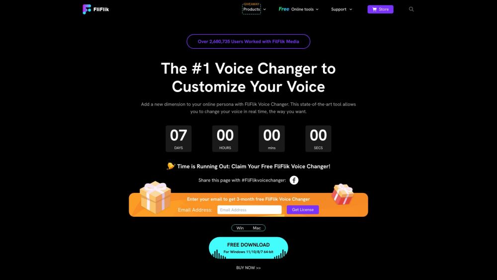 Fliflik Voice Changer website screenshot