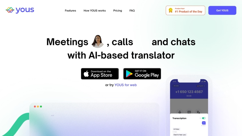 Yous website screenshot