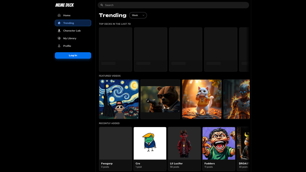 Memedeck website screenshot