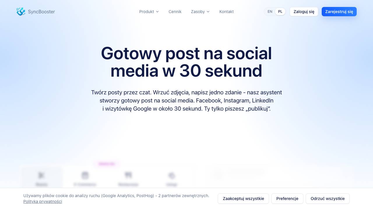 SyncBooster website screenshot