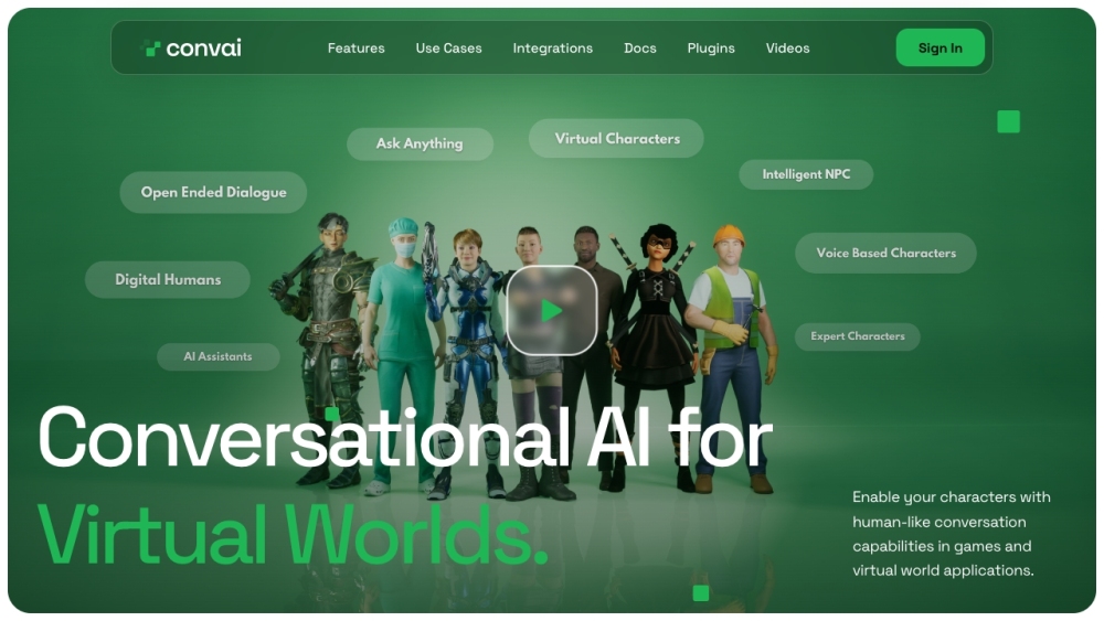 Convai website screenshot