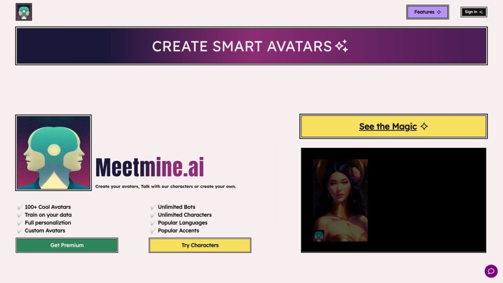 Meetmine Ai website screenshot