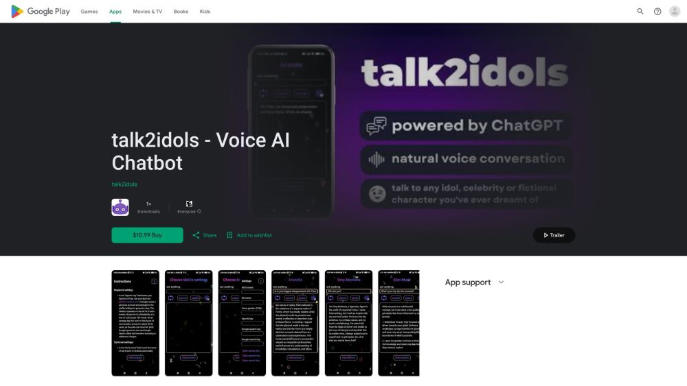 talk2idols website screenshot