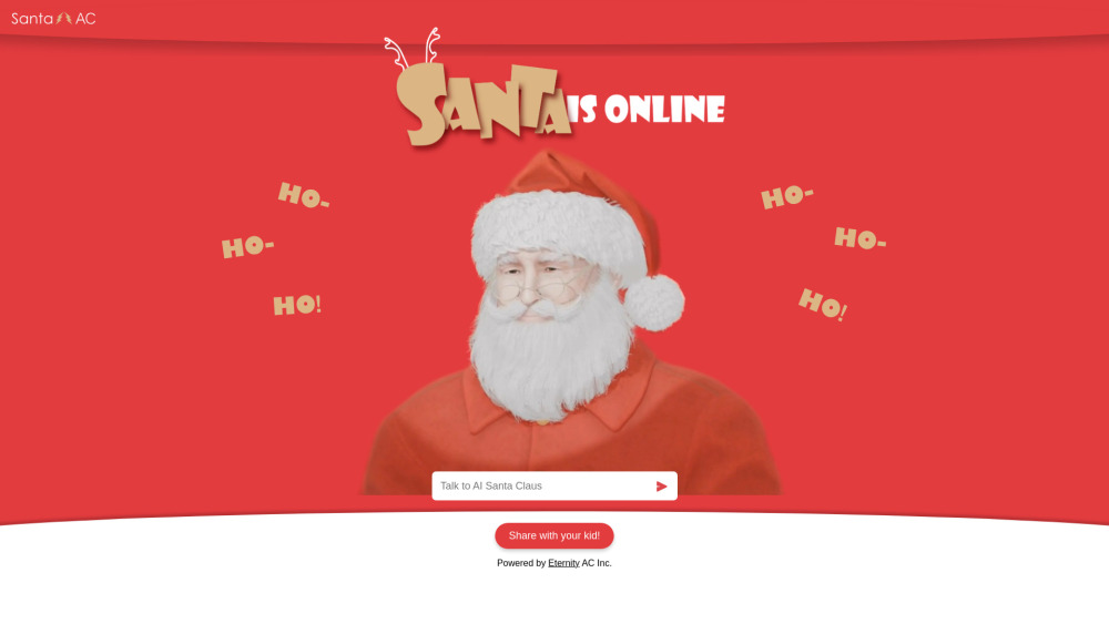 Ai Santa Claus website screenshot