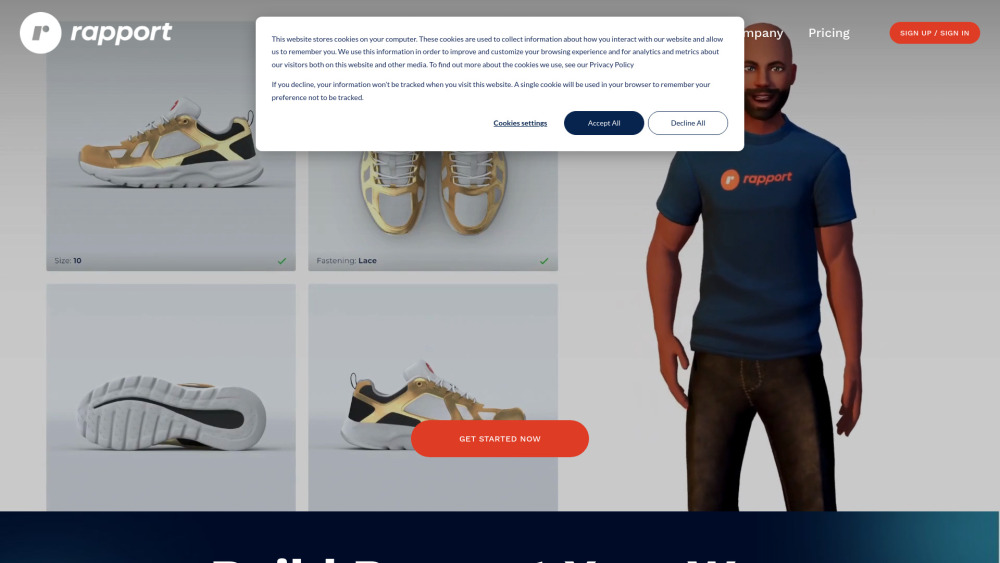 Rapport Self Service website screenshot