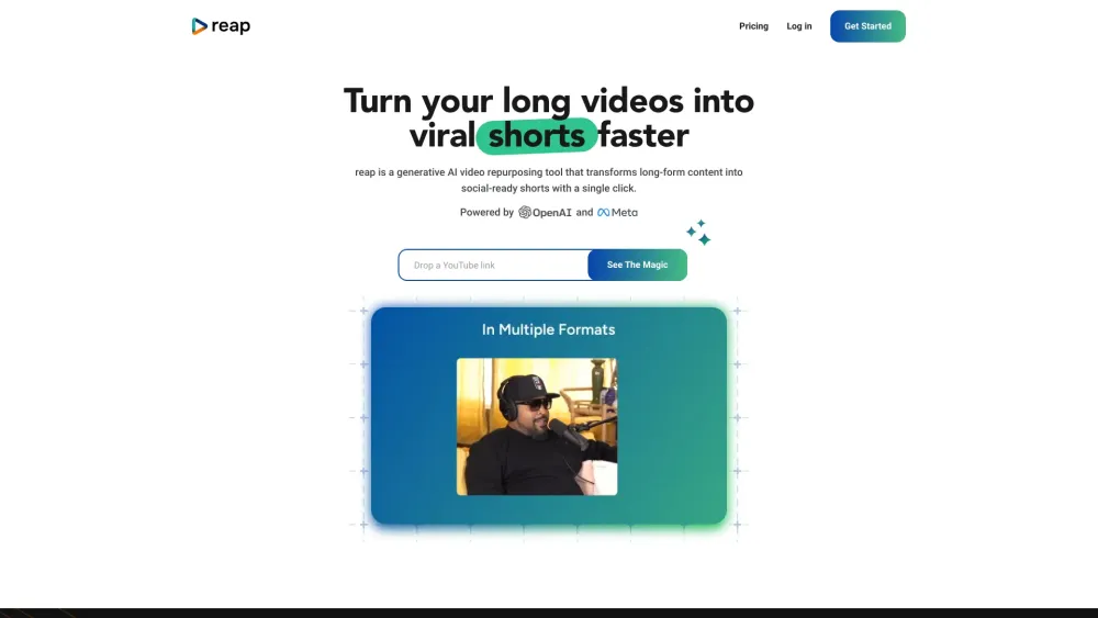 Reap Beta website screenshot