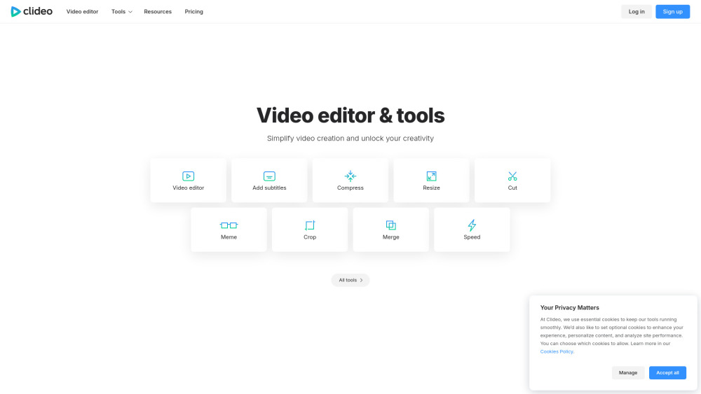Clideo website screenshot