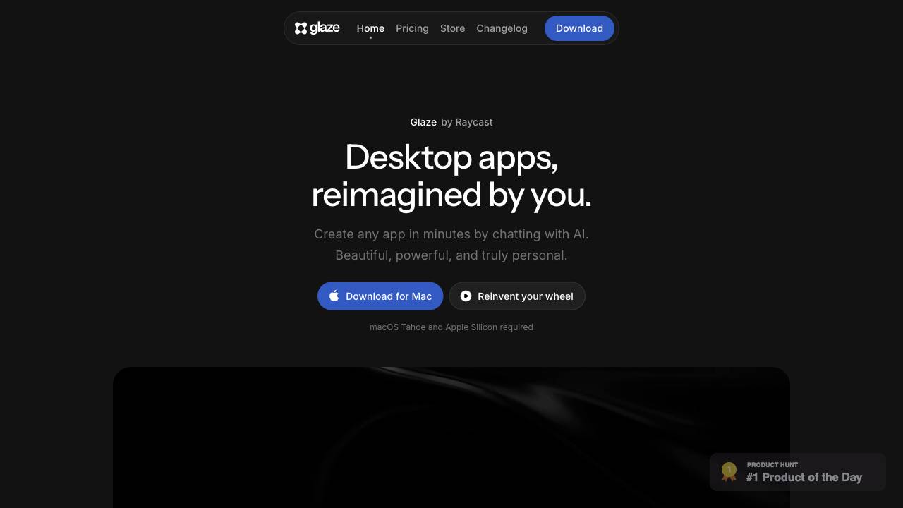 Glaze by Raycast website screenshot