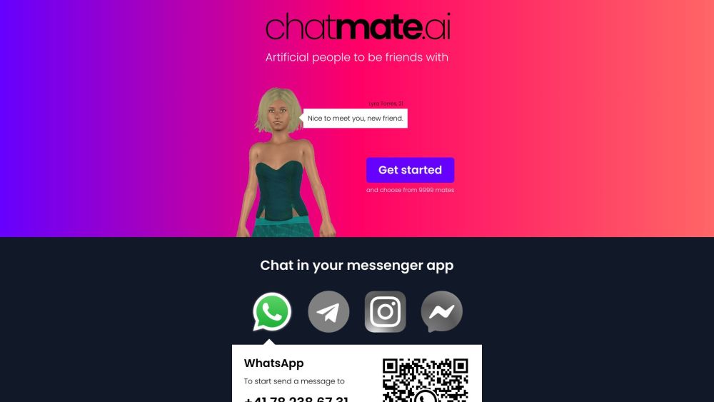 Chatmate Ai website screenshot