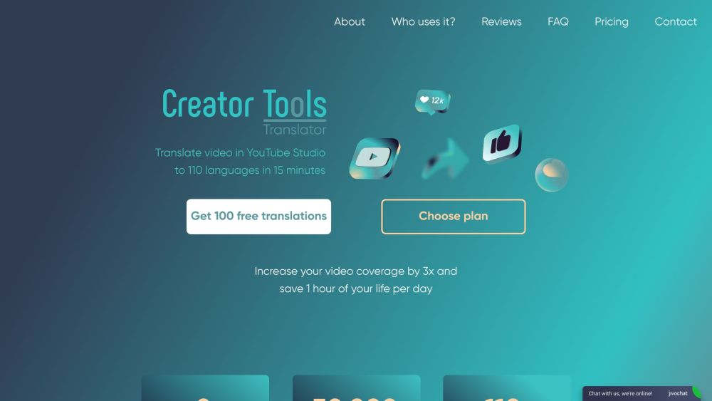 Creator Tools website screenshot