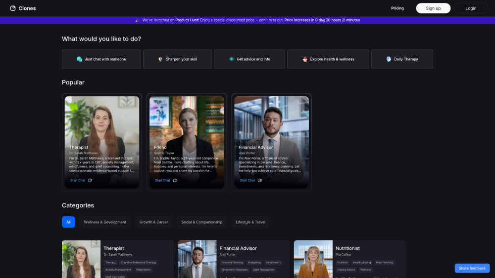 C website screenshot