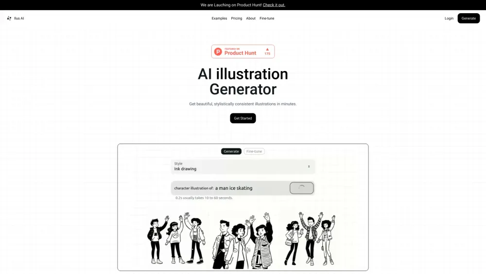 Ai Illustration Generator website screenshot