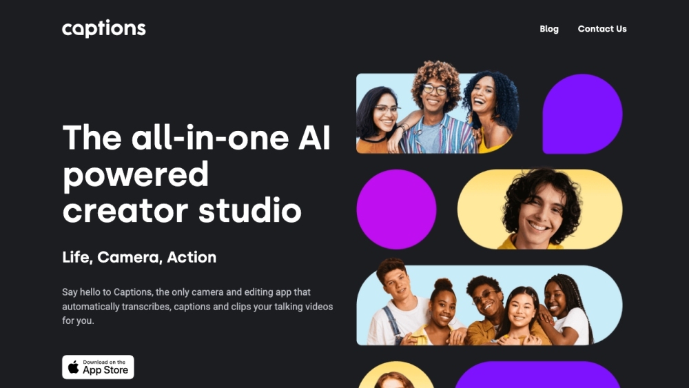Captions website screenshot