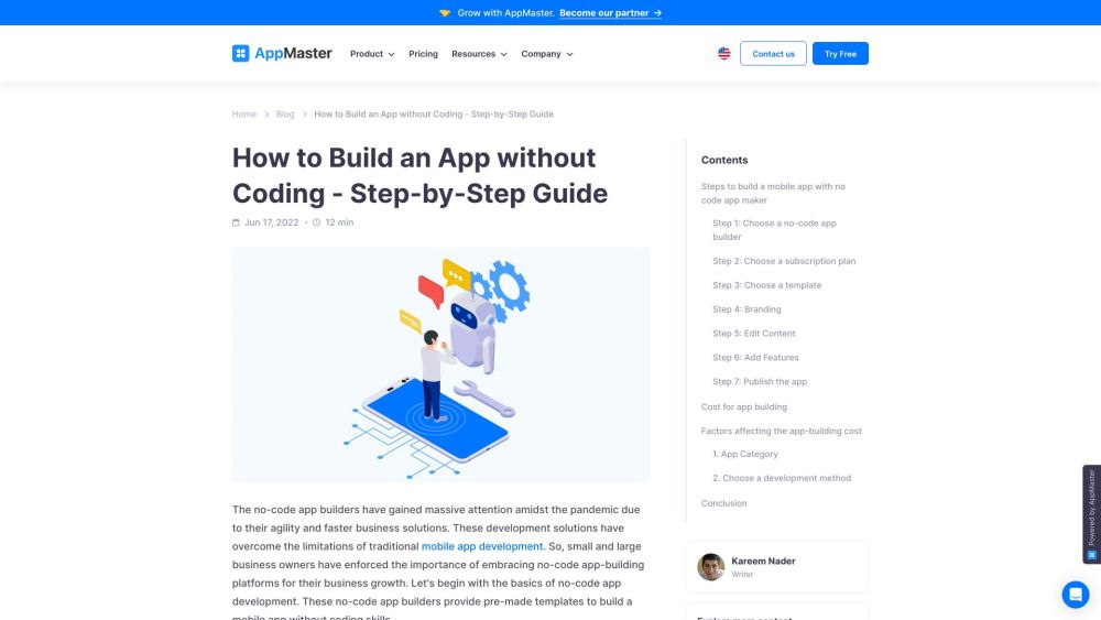 AppMaster website screenshot