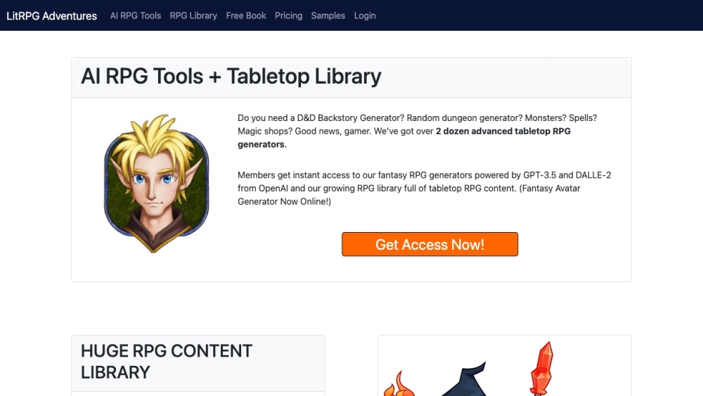 Litrpg Adventures website screenshot