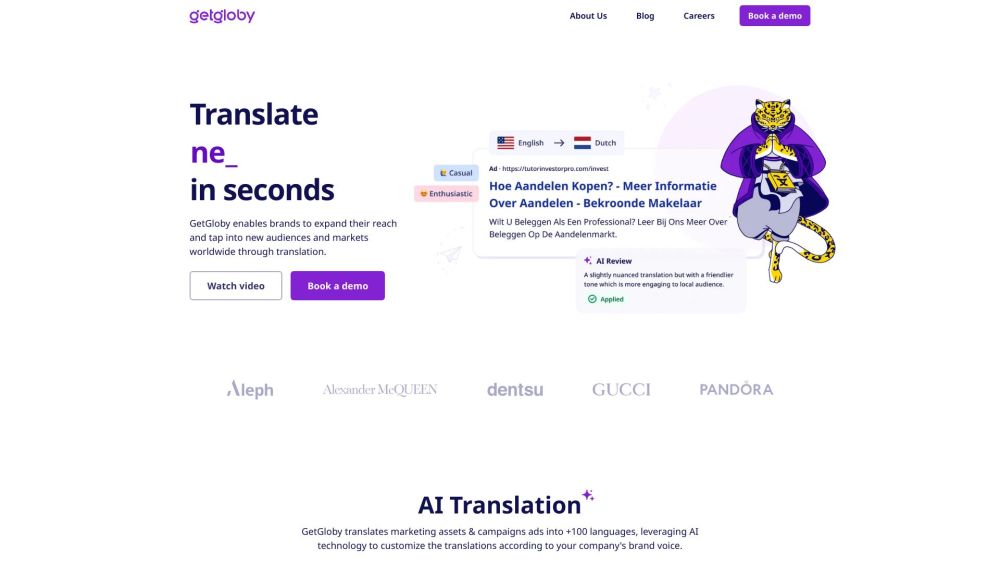 Getgloby App website screenshot