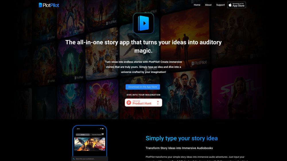 Plotpilot Ai Audiobooks website screenshot