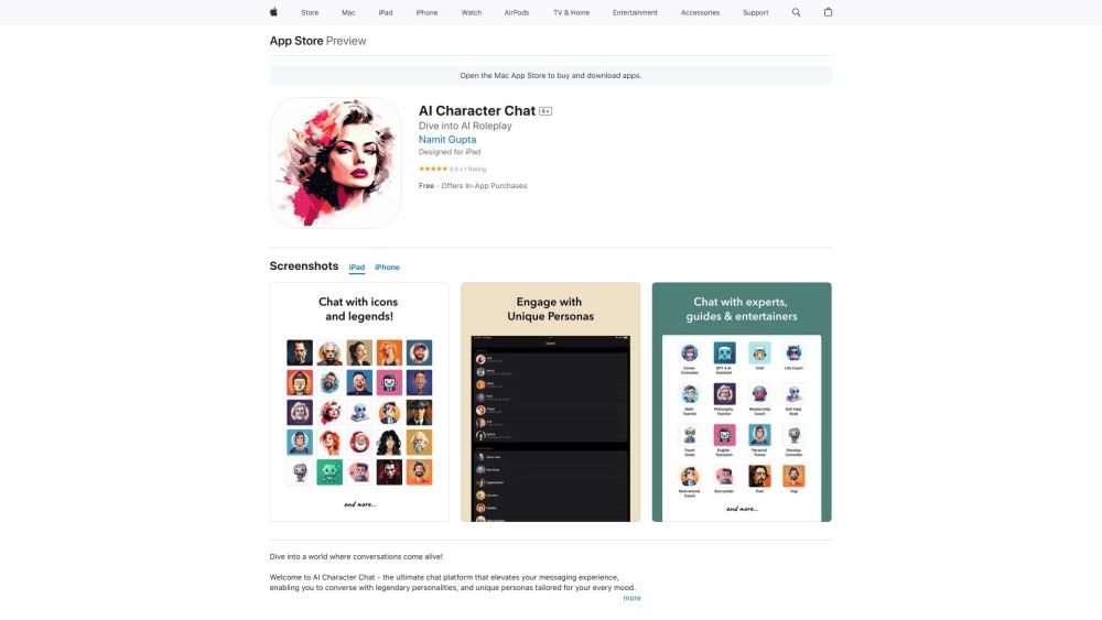 Ai Persona Chat website screenshot
