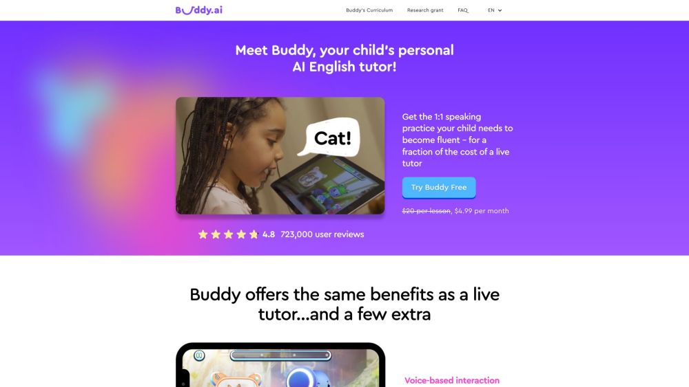 Buddy Ai website screenshot