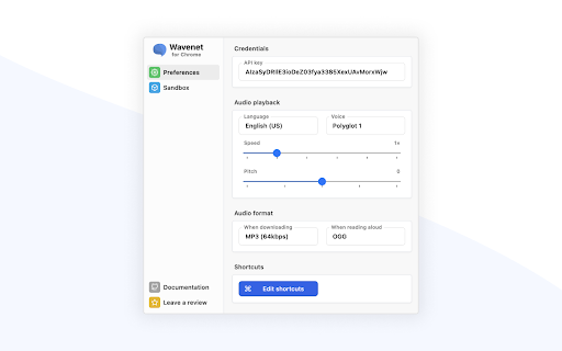 Wavenet For Chrome website screenshot