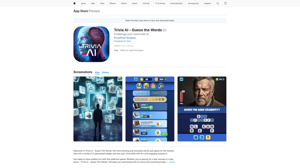 Trivia Ai Guess The Words website screenshot