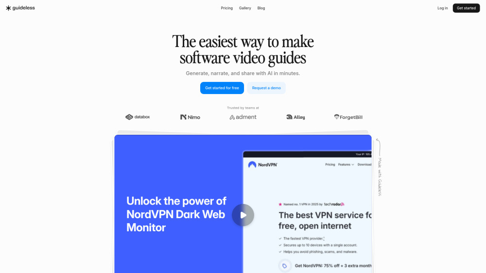 Guideless website screenshot