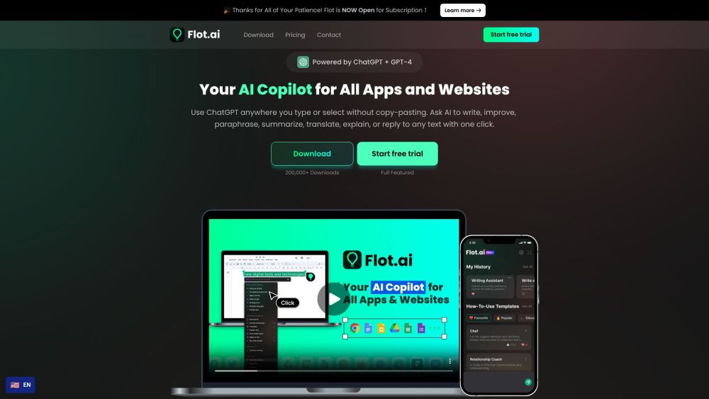 Flot Ai website screenshot