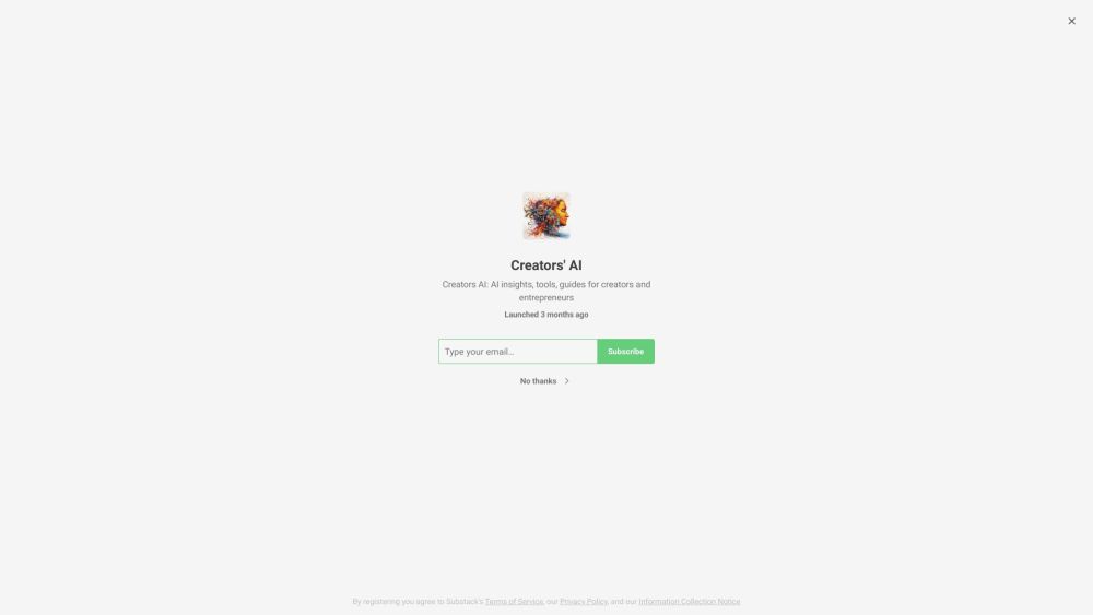Creators Ai website screenshot