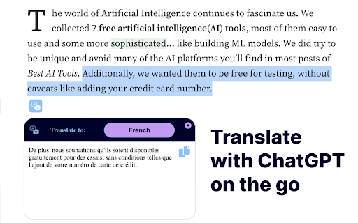 Ai Translate 1 website screenshot