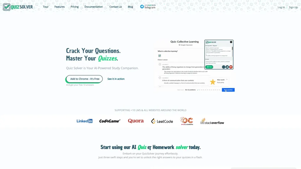 Quiz Solver Ai website screenshot