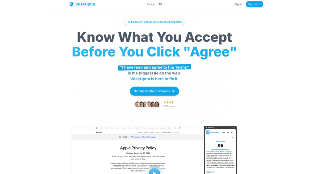 Wiseoptin website screenshot