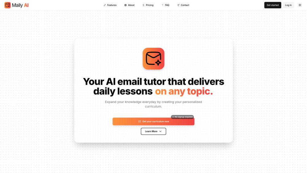 Maily Ai website screenshot