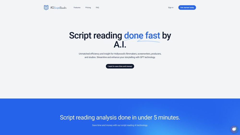 Aiscriptreader website screenshot